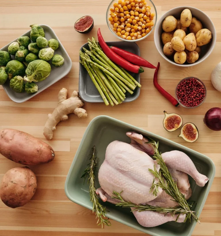 Ingredients prepared for a holistic pet food therapy meal before cooking